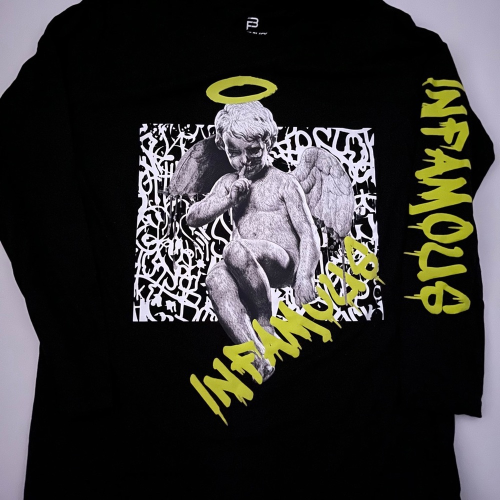Faded Black Long Sleeve Pullover Shirt